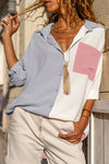 Trendy Women's Color Block Casual Shirt - Comfortable Everyday Top for Effortless Style and Versatile Outfits