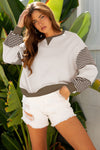 Trendy Women's Colorblock Pullover Sweatshirt - Cozy Casual Top with Soft Fabric and Relaxed Fit for Everyday Wear