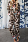 Women's Cozy Leopard Print Pajama Set - Soft Sleepwear with Relaxed Fit for Ultimate Comfort and Style