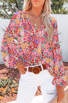 Vibrant Women's Floral Print Blouse - Chic Short Sleeve Casual Top for Everyday Style and Comfort