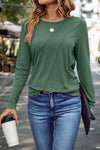 Versatile Women's Long Sleeve Top in Solid Color – Comfortable Fit for Everyday Style and Casual Outings