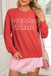 Cozy Red Long Sleeve Christmas Top for Women with Stylish Holiday Print and Relaxed Fit for Festive Comfort