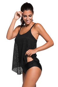black-lace-overlay-spaghetti-straps-tankini-swimsuit