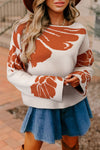 Cozy Women's Floral Sweater in Soft Pastels - Perfect for Everyday Wear and Seasonal Layering in a Comfortable Fit