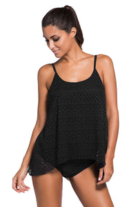 black-lace-overlay-spaghetti-straps-tankini-swimsuit