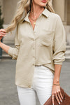 Elegant Lightweight Solid Color Blouse for Women - Casual Fit Top Perfect for Everyday Style and Comfort