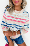 Cozy Women's Striped Knit Sweater in Trendy Fall Colors - Perfectly Fitted Casual Style for Ultimate Comfort