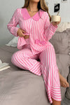Soft Cotton Striped Pajama Set for Women - Cozy Relaxed Fit Sleepwear for Ultimate Comfort and Stylish Nights