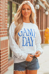 Cozy Heather Grey Women's Game Day Sweatshirt - Relaxed Fit Pullover for Comfort and Style on Game Day