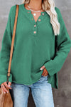 Chic Cozy Women's Henley Sweater in Soft Knit - Autumn Layering Essential with Relaxed Fit and Stylish Colors