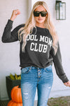 Chic Gray Drop Shoulder Sweatshirt for Trendy Moms - Soft, Comfortable Style Perfect for Everyday Fashion