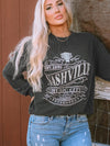 NASHVILLE MUSIC CITY Black Corded Graphic Pullover Sweatshirt
