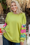 Plus Size Women's Cozy Green Sweatshirt - Soft, Stylish, Perfect for Casual Outings and Everyday Comfort