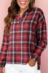 Stylish Women's Soft Cotton Plaid Blouse - Chic Casual Top for Work or Weekend, Comfortable Fit for Everyday Wear
