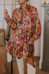 Elegant Floral Long Sleeve Dress for Women - Chic Spring & Summer Style with Flattering Fit for Any Occasion