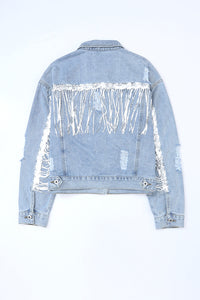 sky-blue-sequin-embellished-fringe-distressed-denim-jacket