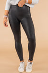 Stylish Women's Black Faux Leather Skinny Leggings for a Sleek Fit - Ideal for Casual Outings or Night Out Elegance