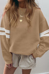 Cozy Women's Varsity Striped Sweatshirt in Soft Cotton Blend - Casual Fit for Effortless Style and All-Day Comfort