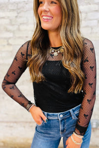Mesh Long Sleeve Top