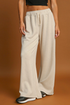 Women's Apricot Wide Leg Casual Pants with Drawstring Waist for Effortless Comfort and Everyday Style