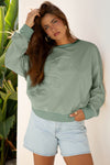 Cozy Women's Floral Patch Sweatshirt - Vibrant Casual Top for Effortless Everyday Style and Comfort