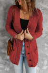 Cozy Burgundy Women's Cardigan with Button Closure and Front Pockets - Stylish Everyday Layer for Effortless Chic