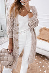 Stylish Women's Khaki Openwork Knit Cardigan for Effortless Layering and Cozy Comfort in Any Season