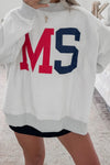 Women's Oversized White Mississippi Graphic Sweatshirt - Casual Comfort for Everyday Style and Relaxed Fit