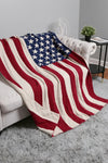 Cozy Fiery Red American Flag Sherpa Throw Blanket for Women - Ideal Home D‚àö¬©cor for Comfort and Warmth