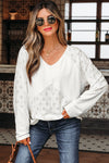 Women's Soft V-Neck Long Sleeve Blouse - Casual Chic Top for Everyday Comfort and Versatile Wardrobe Essentials