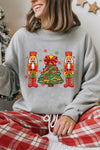 Festive Women's Christmas Graphic Sweatshirt - Cozy Holiday Top with Fun Prints and Relaxed Fit in Red and Green