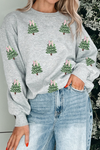 Cozy Holiday Graphic Sweatshirt for Women - Festive Winter Style, Casual Fit, Perfect for Christmas Celebrations