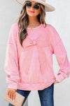 Trendy Women's Mineral Wash Sweatshirt in Soft Cotton - Relaxed Fit Ideal for Casual Wear and Everyday Comfort