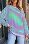 Cozy Women's Casual Striped Sweatshirt in Soft Fabric - Perfect for Everyday Comfort and Effortless Style