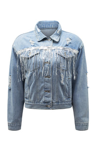 sky-blue-sequin-embellished-fringe-distressed-denim-jacket