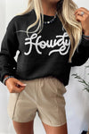 Cozy Women's Black Embroidered Western Sweater - Stylish Graphic Design for Trendy Fall Fashion Looks