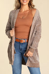 Lightweight Women's Yellow Open Knit Cardigan with Pockets - Stylish Layer for Casual Chic Outfits