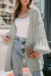 Trendy Women's Soft Knit Puff Sleeve Cardigan - Lightweight, Comfortable Layer for Chic Everyday Style