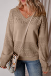Cozy Women's Soft Knit V-Neck Drop Shoulder Sweater in Relaxed Fit - Perfect for Layering in Trendy Colors