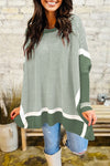Soft Pastel Striped Knit Sweater for Women - Cozy Loose Fit for Effortless Style and Everyday Comfort