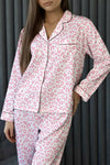 Cozy Women's Pink Leopard Print Pajama Set - Stylish 2-Piece Sleepwear for Ultimate Comfort and Relaxation