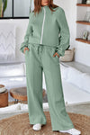 Aqua Women's Stylish Activewear Set: Drop Shoulder Zip-Up Jacket & Comfortable Drawstring Pants in Vibrant Aqua