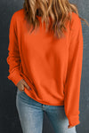 Women's Cozy Orange Classic Crewneck Sweatshirt - Casual Fit for Effortless Everyday Comfort and Style