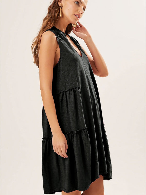 Casual V-Neck Mini Dress