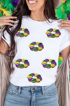 Vibrant Purple Mardi Gras T-Shirt for Women - Relaxed Fit Graphic Tee Perfect for Festive Celebrations and Parties