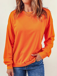 Cozy Orange Crewneck Pullover Sweatshirt