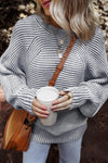 Cozy Chic Women's Striped Knit Sweater in Soft Cotton Blend – Perfect for Casual Outings and Stylish Layering Options