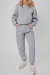 Women's Gray Hoodie and Joggers Activewear Set with Exposed Seams for Ultimate Comfort and Trendy Style