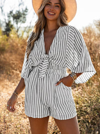 Check Print Buttons Lace-Up Shirt Dress