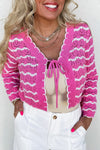 Stylish Women's Pink Striped Cardigan - Cozy Knit for Casual Outings & Versatile Layering in Any Season